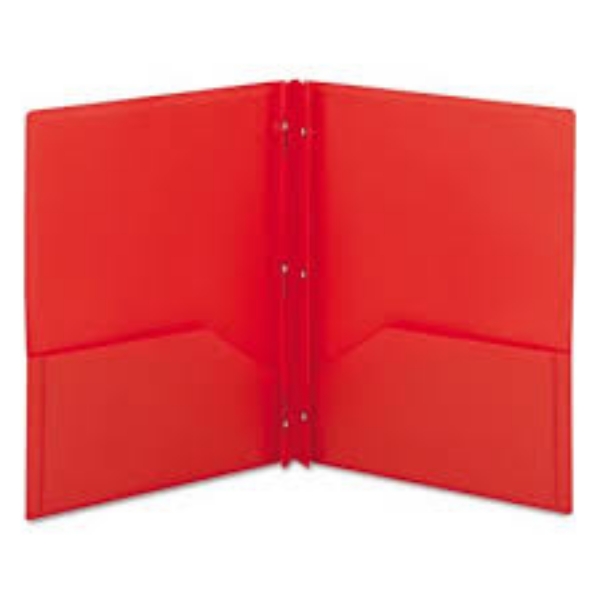 Smead Poly Two pocket Folder with Fasteners Letter Red 25ct