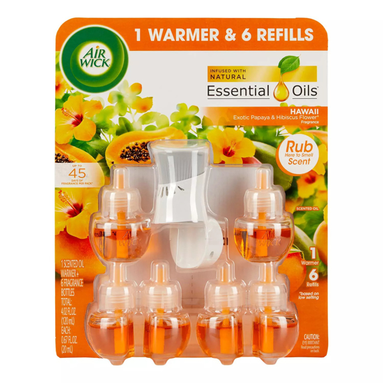 Air Wick Scented Oil 6 Refills + Warmer  Air Freshener Choose Your Scent