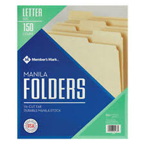 Member's Mark Manila File Folders Letter 150 BX