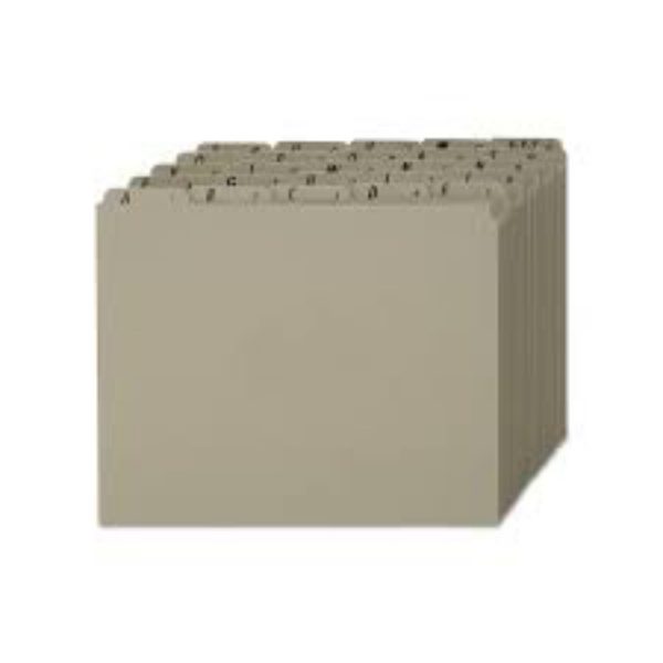 Pendaflex 1/5 Tab Recycled Alphabetical File Guides Gray Letter 25 ct