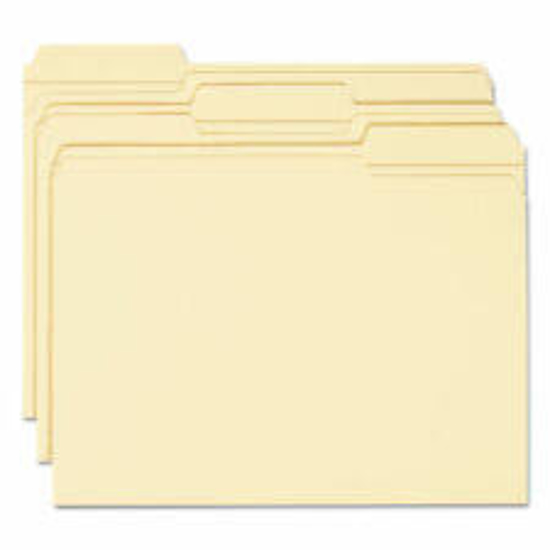 Universal 1/3 Assorted Cut File Folders Top Tab Letter Manila 100 ct