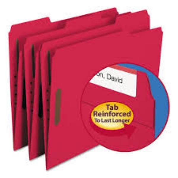Smead 1/3 Cut Assorted Positions File Folders Two Fasteners Letter 50 ct Select Color