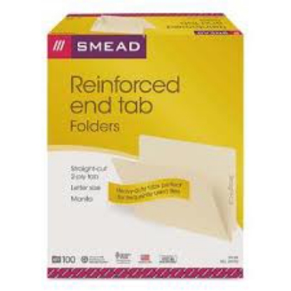 Smead Two Ply End Tab Shelf Folders Manila Letter 100 ct