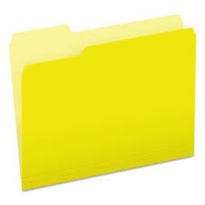 Pendaflex Colored File Folders 1/3 Assorted Cut Top Tab Yellow Light Yellow Letter 100ct