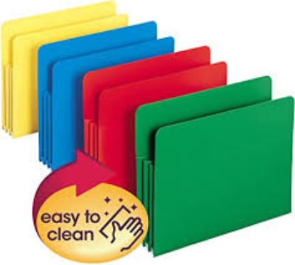Smead Exp File Pockets Straight Tab Poly Letter Assorted Colors 4pk