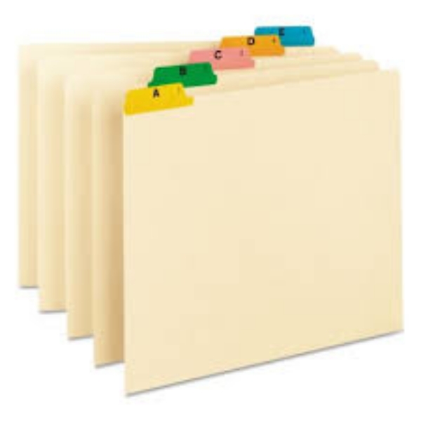 Smead Recycled 1/5 Top Tab Alphabet File Guides Manila Letter 25 ct