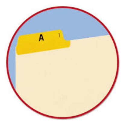 Smead Recycled 1/5 Top Tab Alphabet File Guides Manila Letter 25 ct