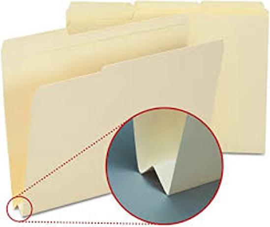 Smead 1 1/2" W Fold Expansion Heavyweight File Folders 1/3 Cut Assorted Positions Letter Manila 50ct