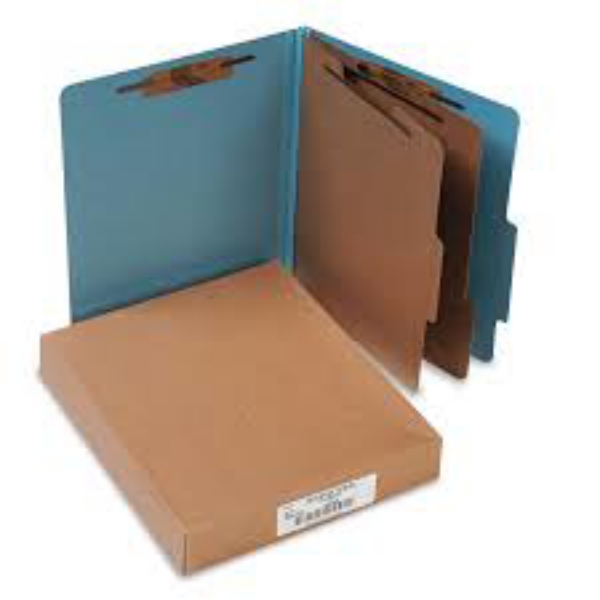 ACCO Pressboard 25 Pt 4 Section Classification Folders Sky Blue Letter 10 ct