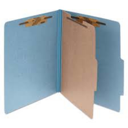 ACCO Pressboard 25 Pt 4 Section Classification Folders Sky Blue Letter 10 ct