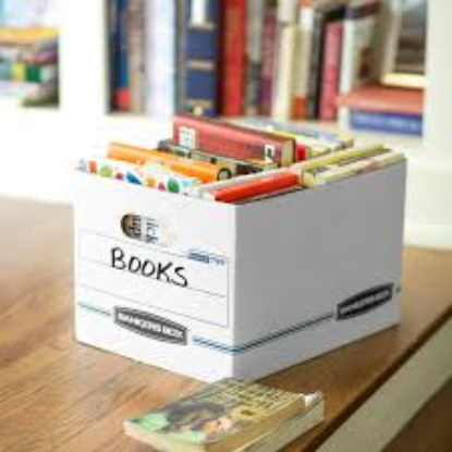 Bankers Box STOR FILE Storage Box with Lift off Lid White Blue Letter Legal 4 per carton