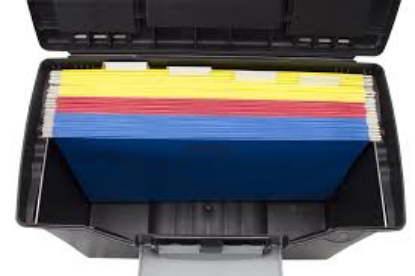 Storex Portable File Storage Box with Organizer Lid Letter Legal Black