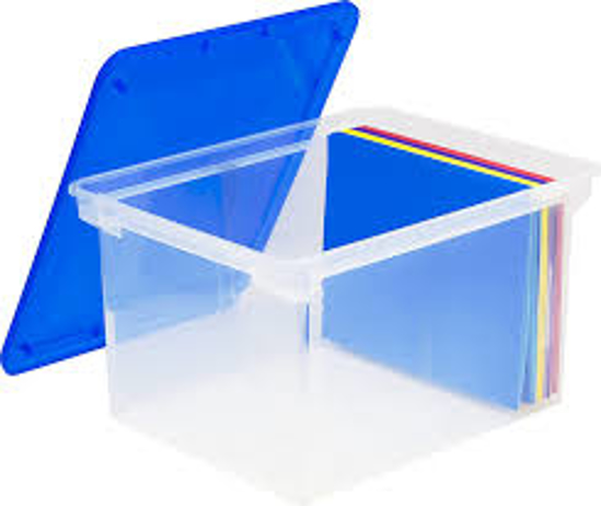 Storex Plastic File Tote with Snap On Lid