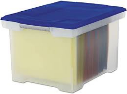 Storex Plastic File Tote with Snap On Lid