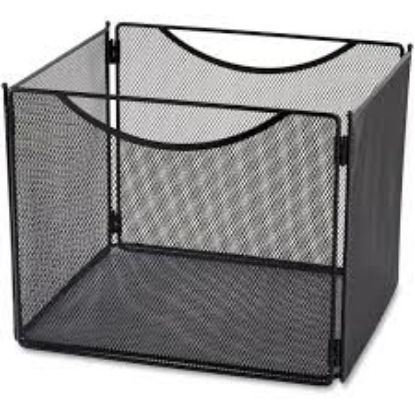 Safco 11 Deep Onyx Desktop Steel Mesh File Storage Box Black