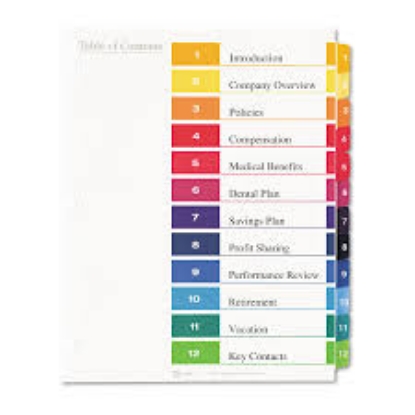 Avery Customizable TOC Ready Index Multicolor Dividers 12 Tab Letter