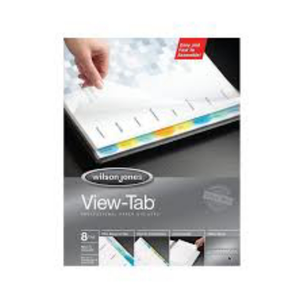 Wilson Jones View Tab Transparent Dividers 8 Tab Set Multicolor Square Tabs 6 Pack