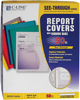 C Line Polypropylene Report Covers w Binding Bars Economy Clear 11 x 8 1/2 50/BX