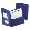 Oxford Contour Two Pocket Recycled Paper Folder 100 Sheet Capacity Dark Blue