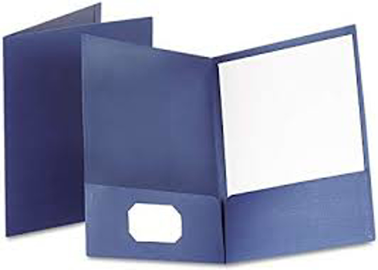 Oxford Linen Finish Twin Pocket Folders Letter Navy 25 Box
