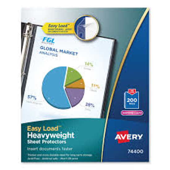 Avery Top Load Poly Sheet Protectors Heavy Letter Diamond Clear 200 Box