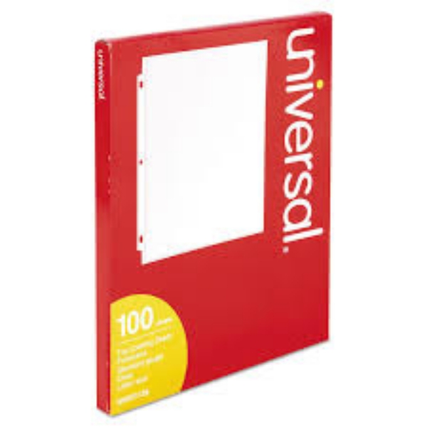 Universal Top Load Poly Sheet Protectors Standard Letter Clear 100 ct