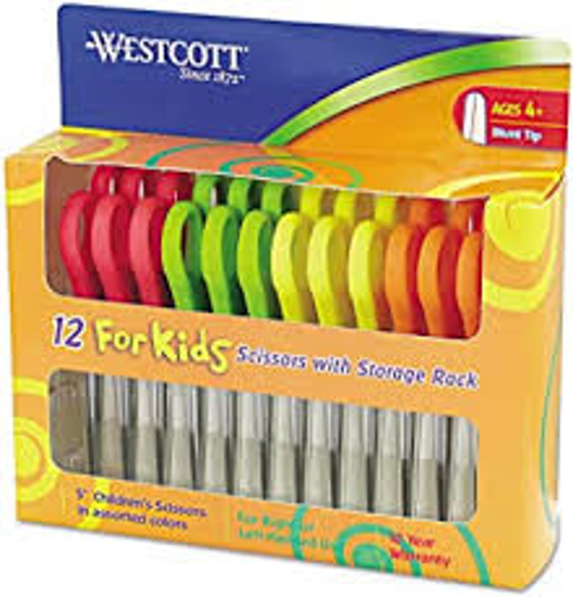 Westcott Kids Scissors 5 Blunt Assorted 12 Pack