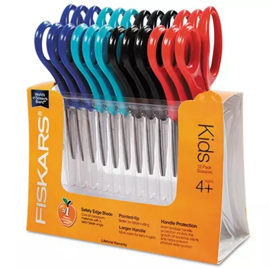 Fiskars Children's Safety Scissors Blunt 5 Length 1 3/4" Cut 12 Pack
