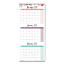 Blueline 3 Month Wall Calendar 12.25 x 27 Floral 2021