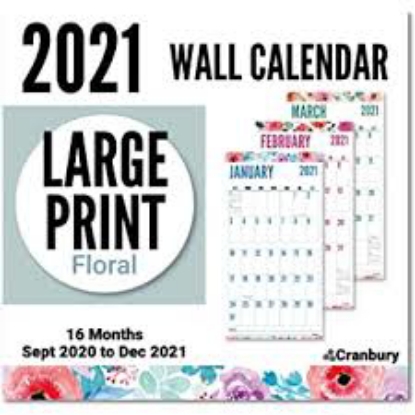 Blueline 3 Month Wall Calendar 12.25 x 27 Floral 2021