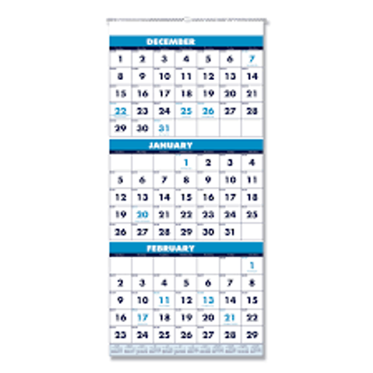 House of Doolittle Recycled Three Month Format Wall Calendar 12.25 x 26 14 Month 2020-2022