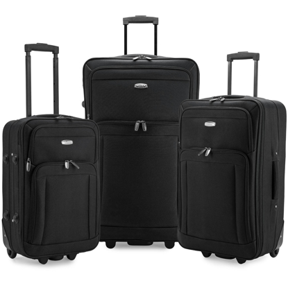 Elite Luggage Gondola 3 Piece Softside Rolling Luggage