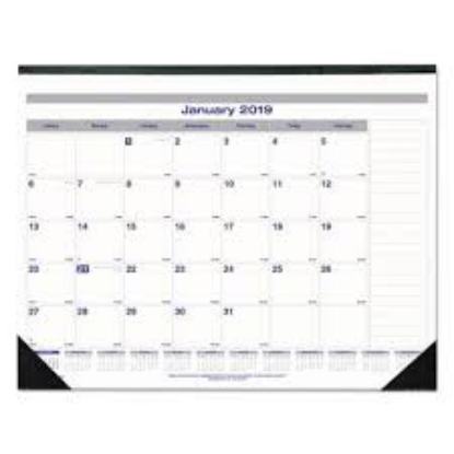 Blueline Net Zero Carbon Monthly Desk Pad Calendar 22 x 17 Black Band and Corners 2021
