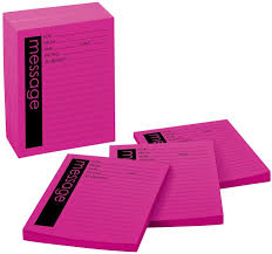 Post it Super Sticky Self-Stick Message Pad 3-7/8 x 4-7/8 Bright Pink 50 Pad 12 Pads Pack