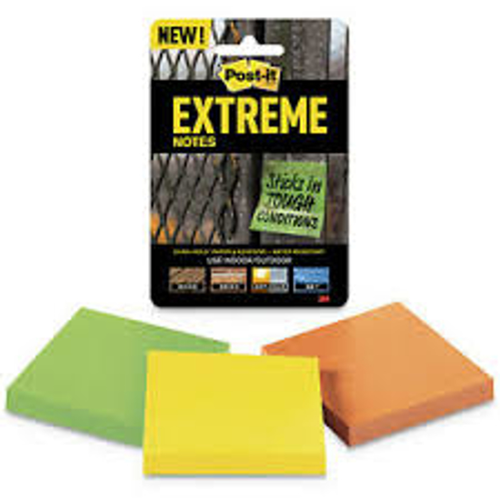 Post it Extreme Notes Water Resistant Self Stick Notes Multi Colored 3 x 3 45 Sheets 3 Pack