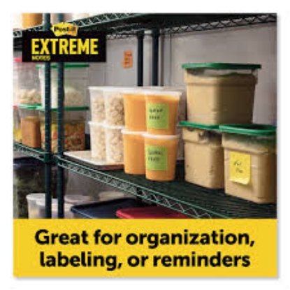 Post it Extreme Notes Water Resistant Self Stick Notes Multi Colored 3 x 3 45 Sheets 3 Pack