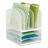 Safco Onyx Mesh Desk Organizer 3 Horizontal and 5 Vertical Sections White
