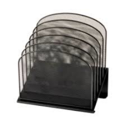 Safco 5 Tier Section Mesh Desk Organizer Black