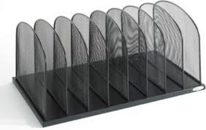 Safco 8 Section Horizontal Mesh Desk Organizers Black