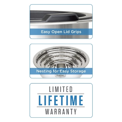 Viking 10 Piece Stainless Steel Mixing Prep and Serving Bowl Set