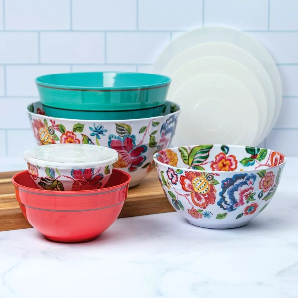Melamine 10 Piece Mixing Bowl Set Assorted Colors