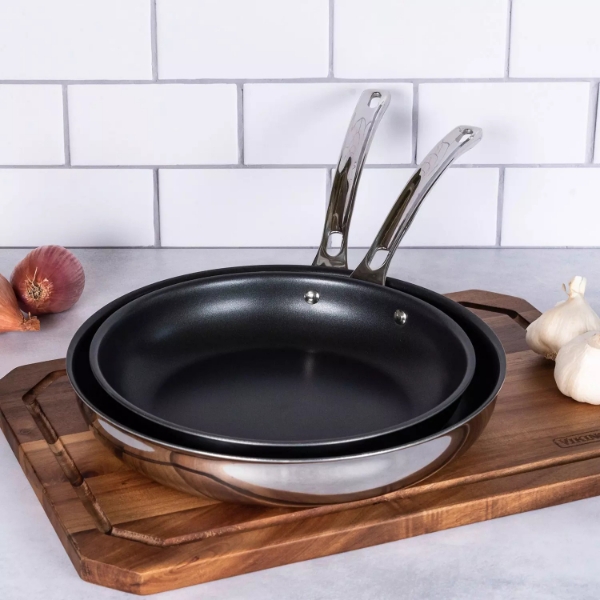 Viking 3 Ply 2 Piece Stainless Steel Nonstick Fry Pan Set