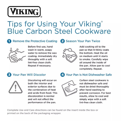 Viking Blue Steel 2 Piece Carbon Steel Naturally Nonstick Fry Pan Set