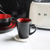 Stone Lain Two Tone Modern 32 Piece Stoneware Dinnerware Set Service for 8 Red and Black