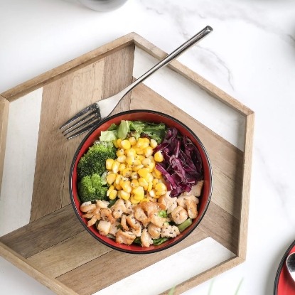 Stone Lain Two Tone Modern 32 Piece Stoneware Dinnerware Set Service for 8 Red and Black