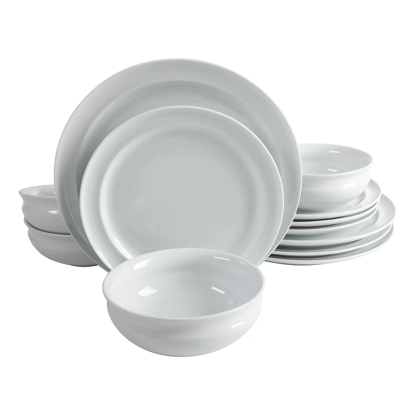 Martha Stewart White Rim 12 Piece Dinnerware Set