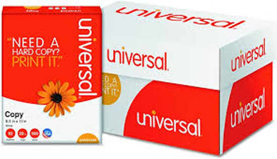 Universal Copy Paper Convenience Carton 92 Brightness 20lb 8 1/2" x11" White 5 Reams CT