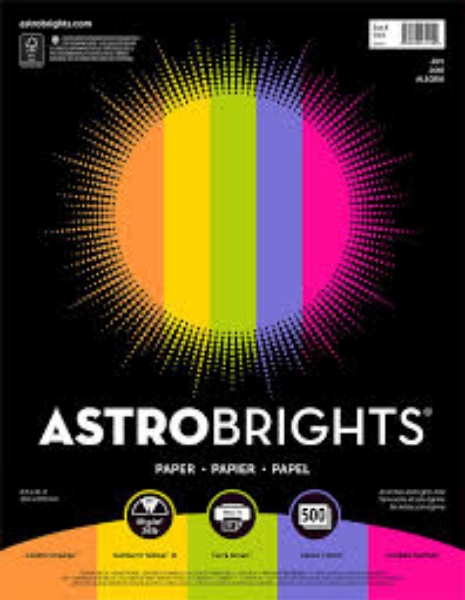 Astrobrights Color Paper 24 lb 8.5 x 11 Everyday 5 Color Assortment 500 Sheets