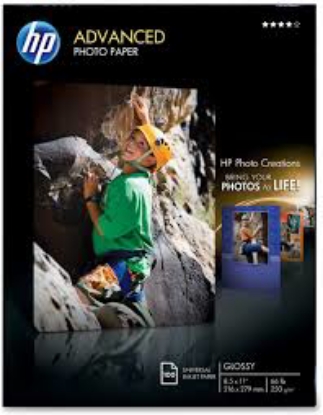 HP Advanced Glossy 8.5 x 11 100 Sheet Photo Paper 9JF91A
