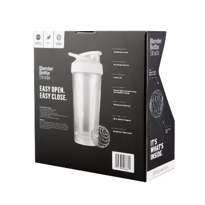 BlenderBottle Strada 28 ounce Tritan Black White Combo 2 Pack